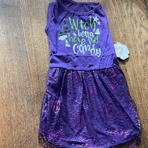 Purple Dog Witch Costume Dress
